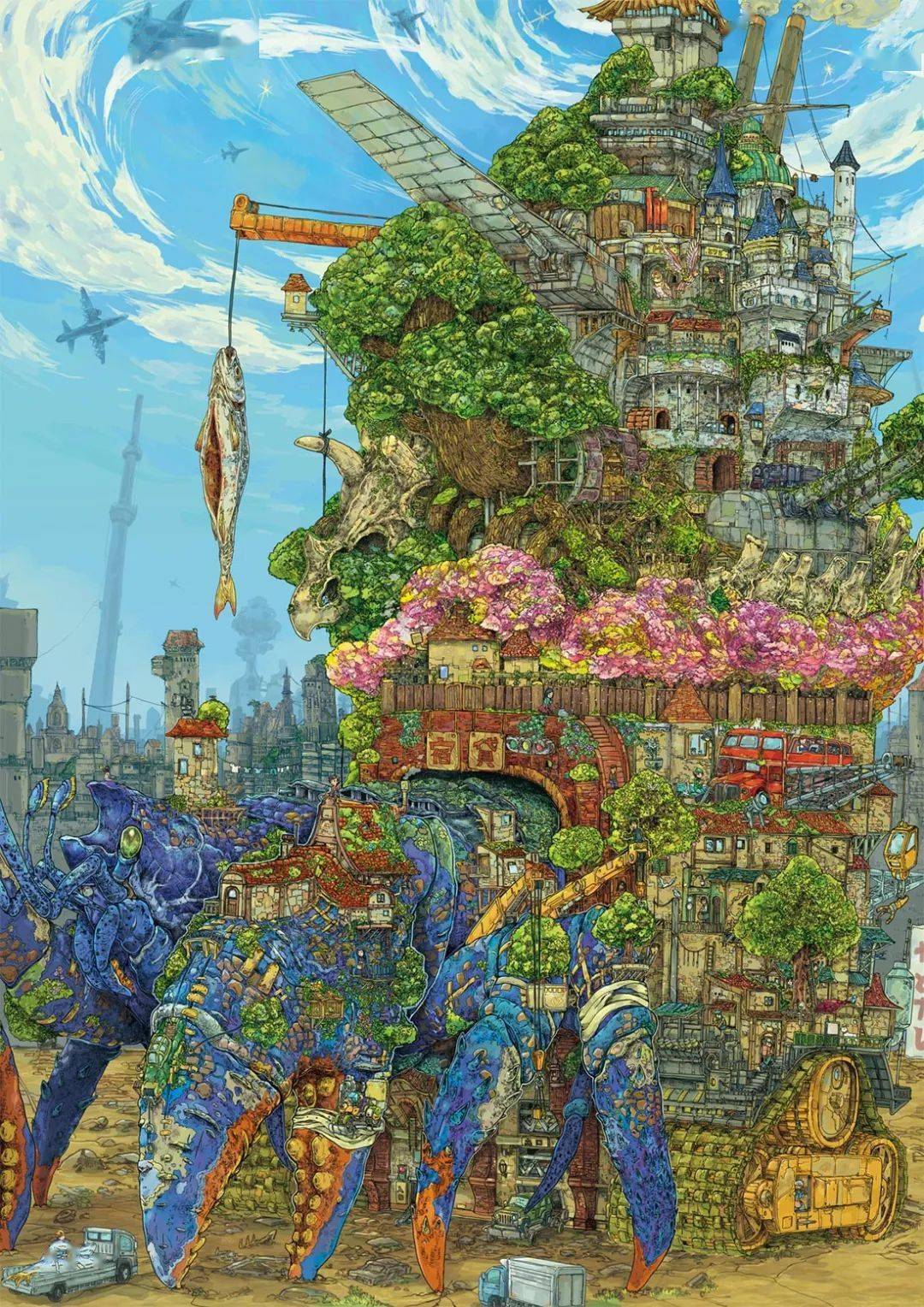 是的,他的插画复杂到你懒得抄!