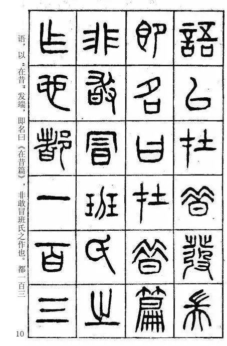 楊沂孫篆書《在昔篇》_古文字