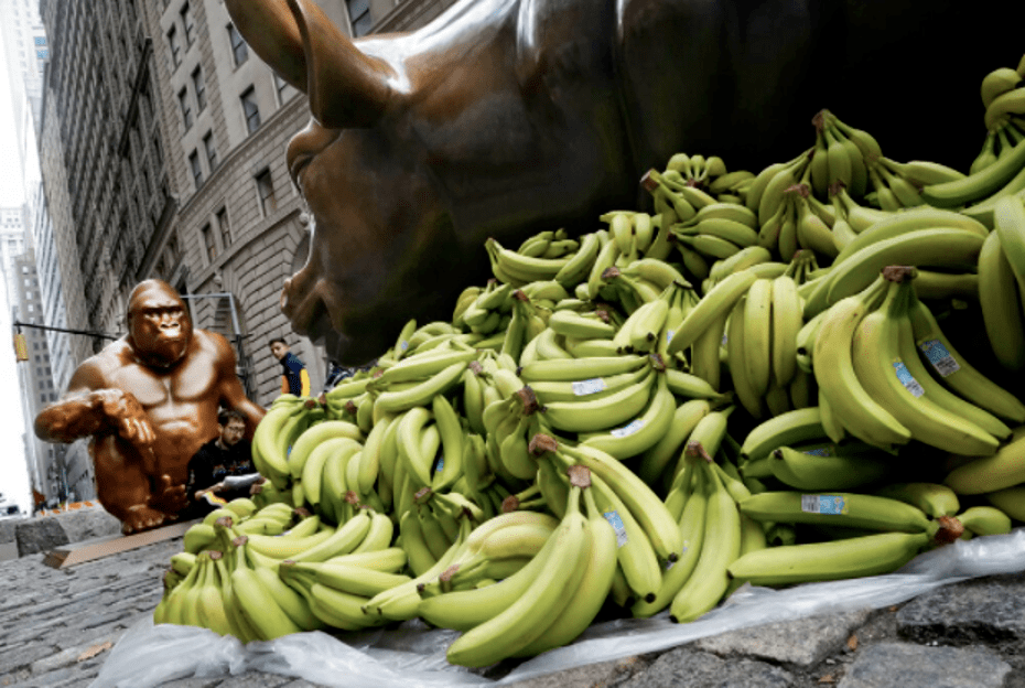 华尔街惊现大猩猩 1万根香蕉!亚马逊:勿cue