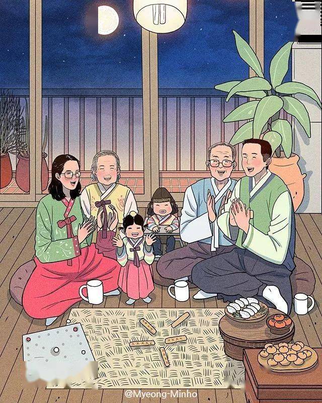 家人闲坐灯火可亲