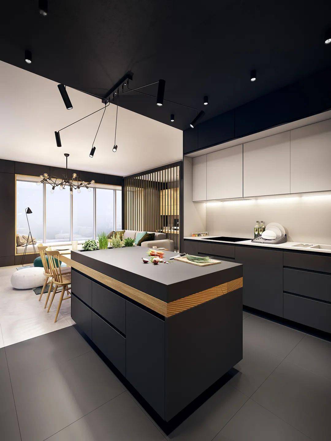 岛台设计是这几年比较风靡的一个设计,就像一个厨房