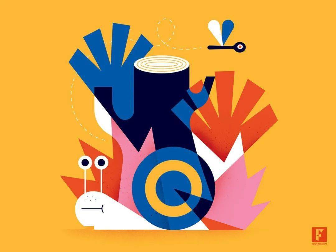 意大利插画师fonzynils的图形插画太有趣味啦贼好看