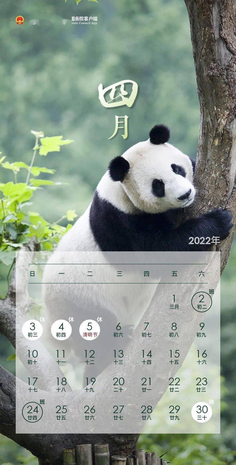 中国政府分享 ▍2022年日历来了！含放假安排~