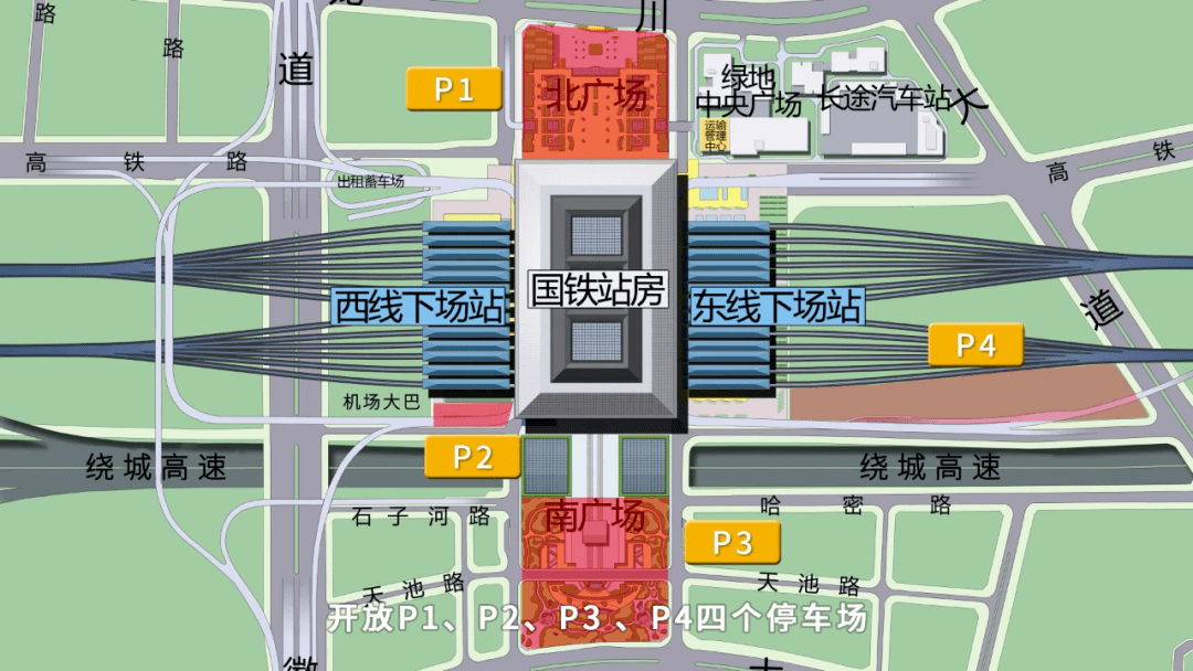 天水南站停车场路线图图片