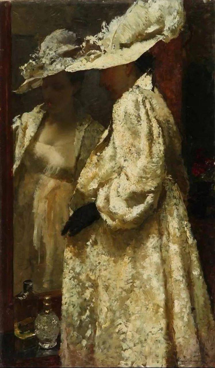 不一样笔触的贵妇夫人俄罗斯画家阿莱西奥伊苏波夫油画作品欣赏