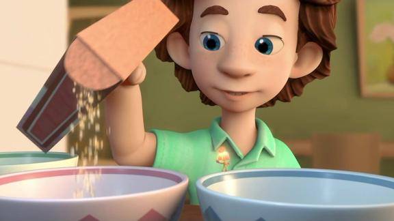 螺丝钉吉姆为爸爸妈妈准备了燕麦晚餐但是爸爸还想吃别的