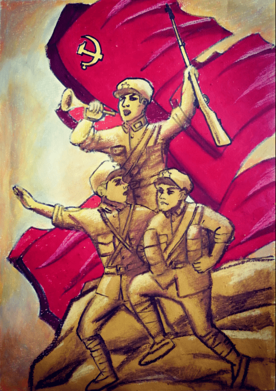 快来投票让你喜欢的作品脱颖而出党史少年说书画英雄魂书画比赛小学生