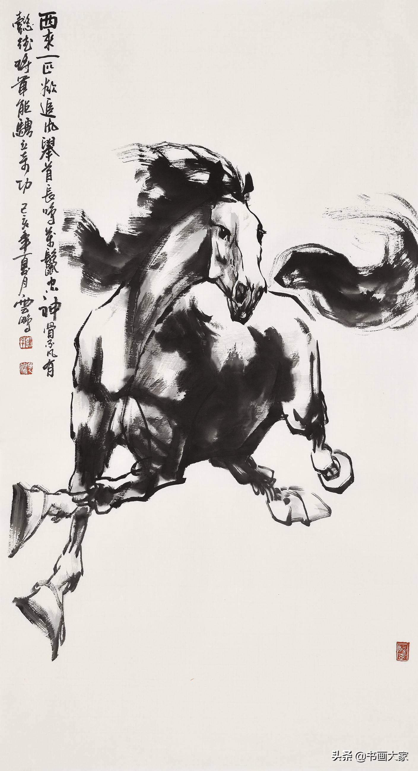 「书画大家」陈云鹏画马,"以意写形"也"以形写意"_陈立民