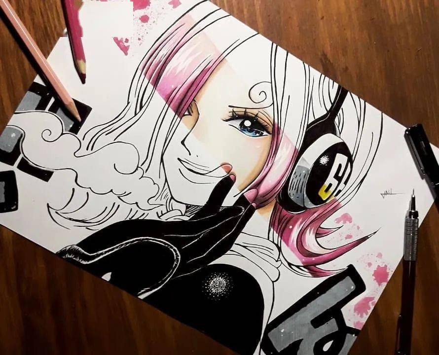 用彩铅画的动漫少女 | 超酷的手绘动漫人物画女生步骤图_海报