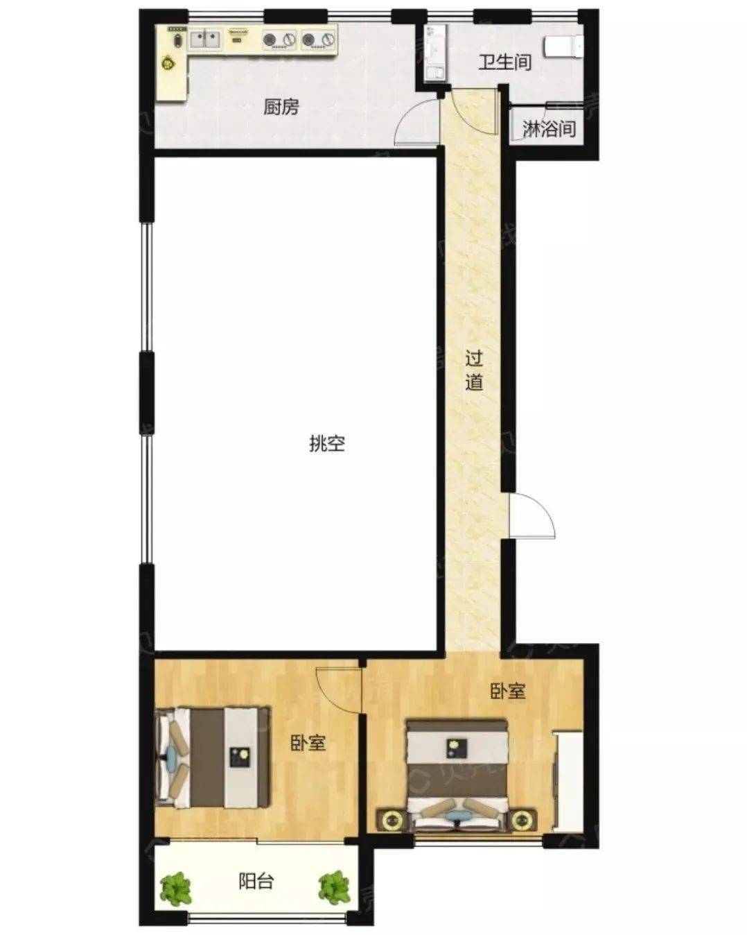 米罗湾"哑铃"户型:天井变回客厅,有业主拿到钥匙,准备装修入住