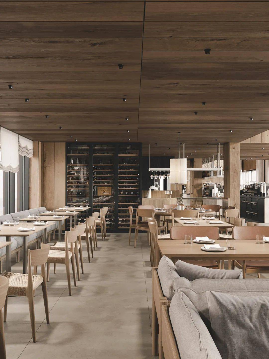 原木风餐厅设计自然柔和