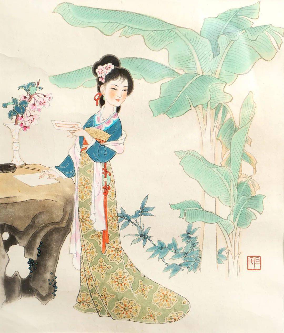 刘旦宅,《红楼梦图册》,纸本设色,29×34cm×12,摄影:韩小易,私人收藏