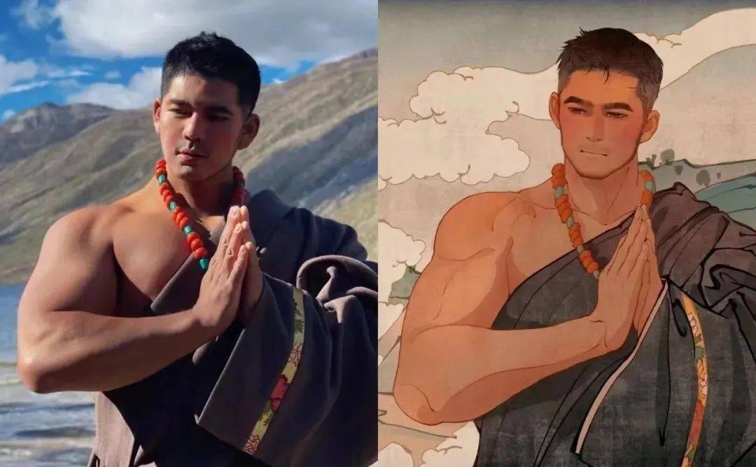 藏区惊现肌肉菩萨惨遭网友抨击死肌肉吃药吃出来的