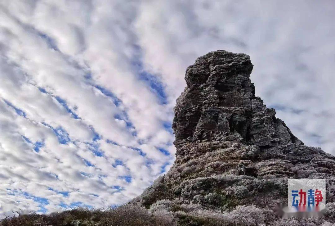 再來瞧瞧畢節的七星關區七星關城區紗帽山公園霧氣朦朧雪花隨風飄落美