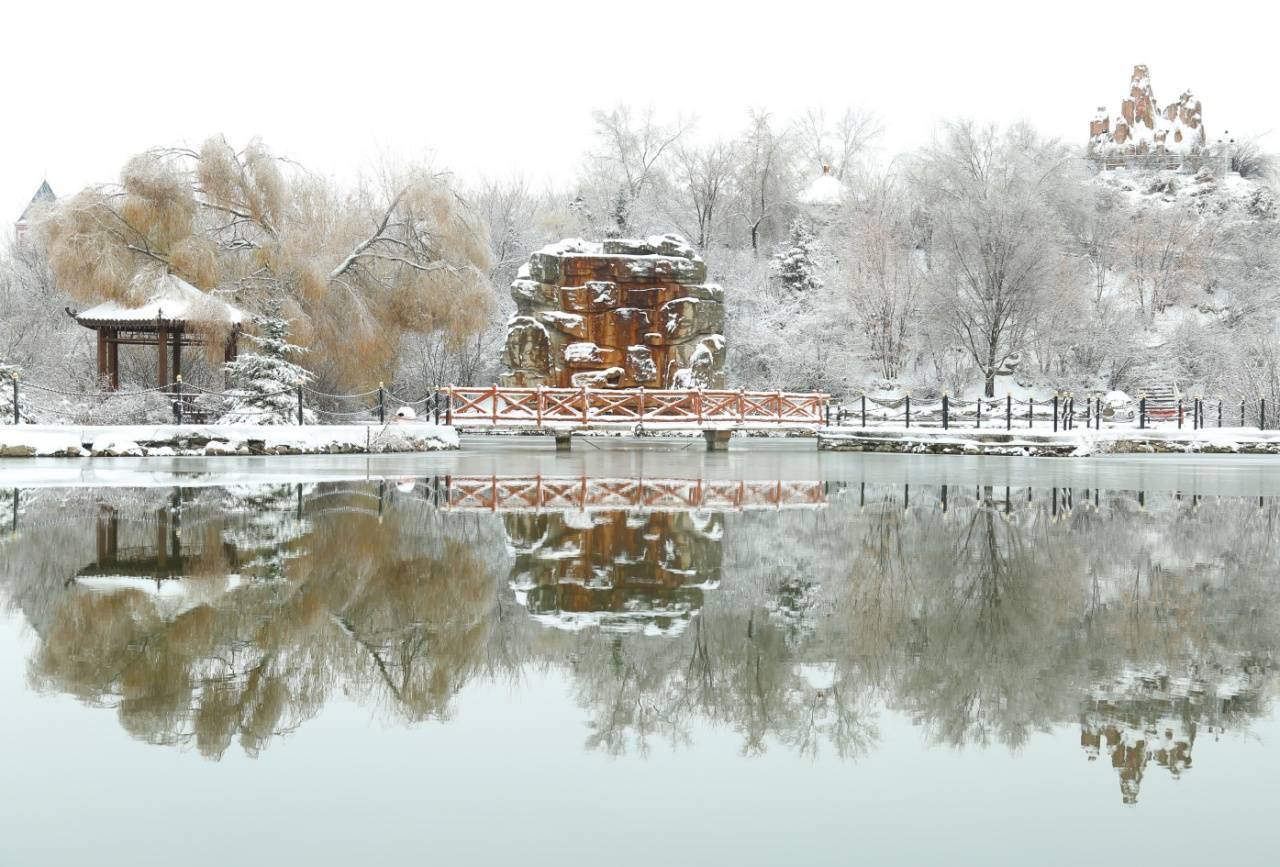 华德|【雪落象牙塔】哈尔滨华德学院：银装素裹 诗意满园