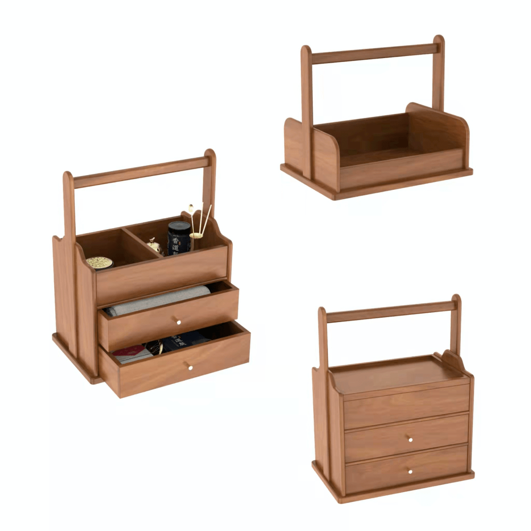 小木作黑胡桃木提香柜容它藏香桌面清净出行随心