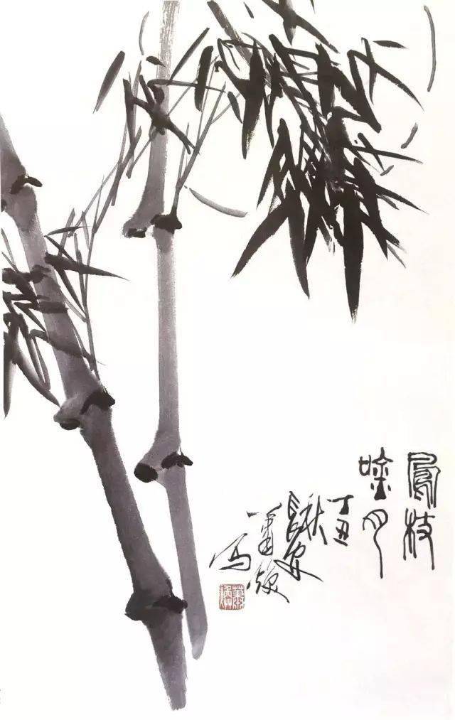 100幅写意国画竹子(内附教程)_竹干_竹节_象征