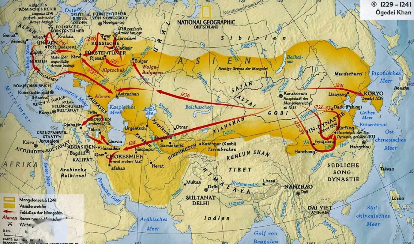 蒙古西征欧洲地图图片