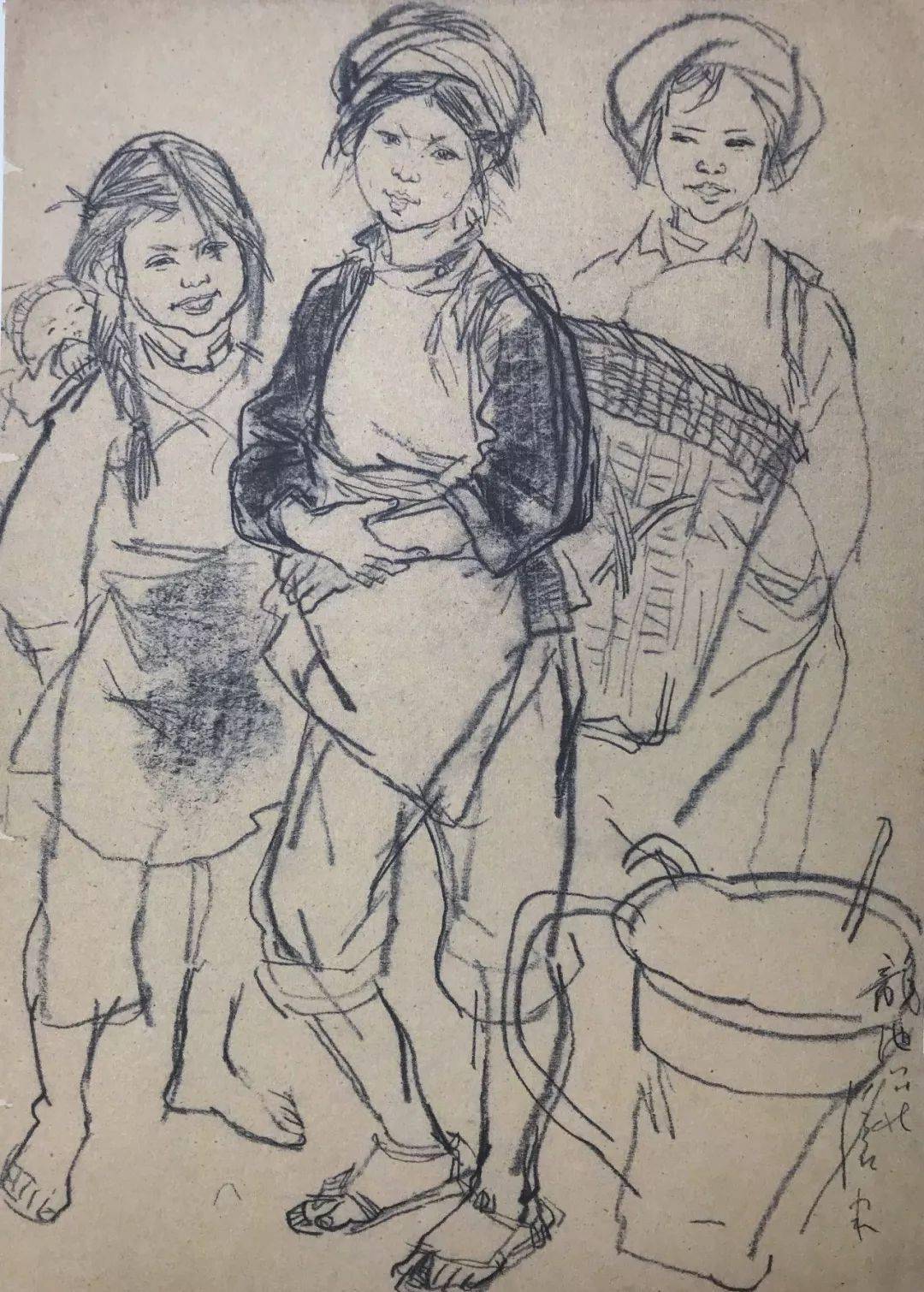 中国美术学院教授周沧米人物速写