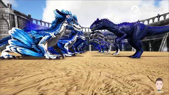 方舟恐龙大战 天神异特龙vs天神岩龙,最后骑异特龙挑战泰克南巨_岩龙