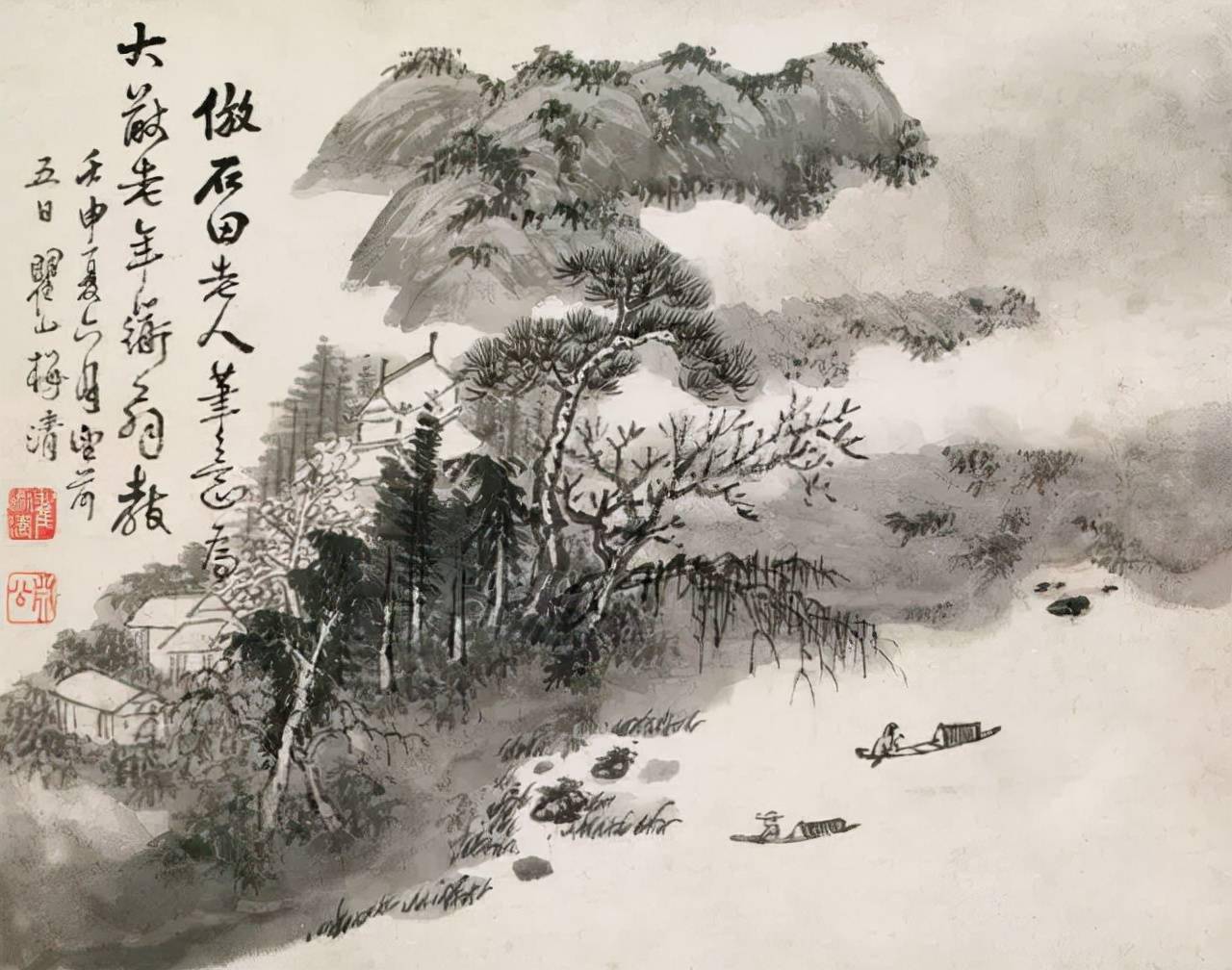 黄山派巨子梅清山水欣赏