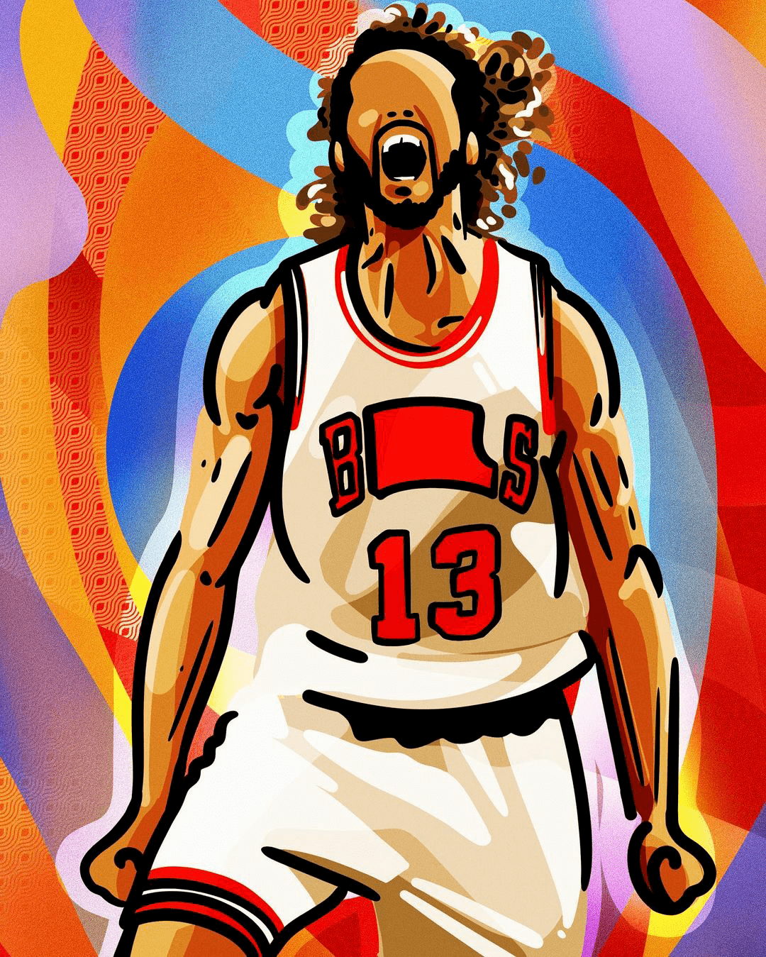 篮球壁纸值得收藏的球星手绘挂像