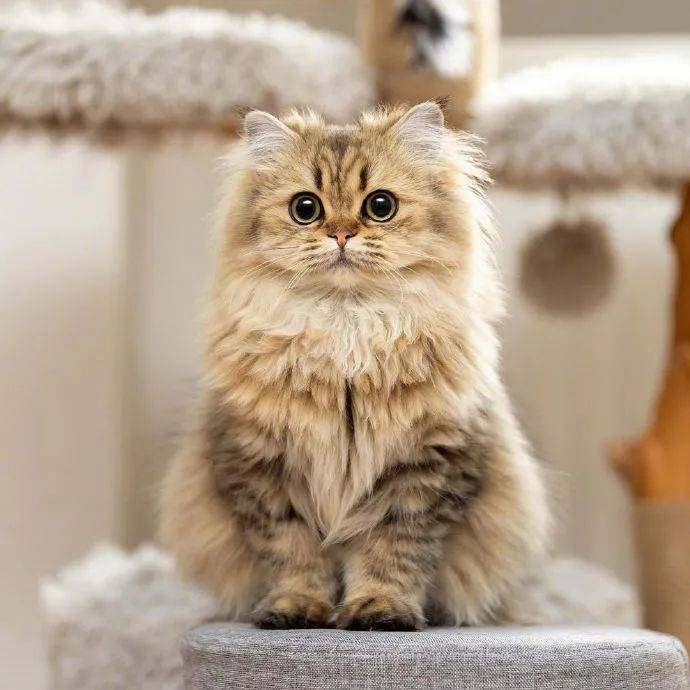 一只圆圆眼小猫咪,炸毛宝贝太漂亮了!