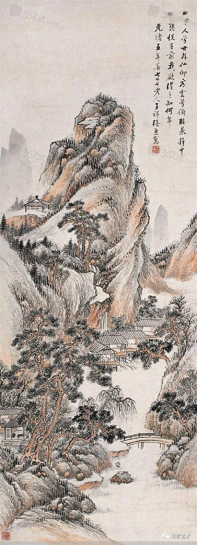 名品视界晚清画家张熊的山水画欣赏