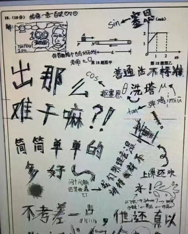 学生"0分卷面"走红,在答题卡上画表情包,公然挑战老师的耐心_孩子