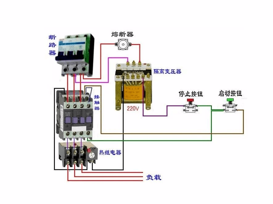 56张电工实物接线图含日光灯类断路器控制回路电动机热电偶电能表
