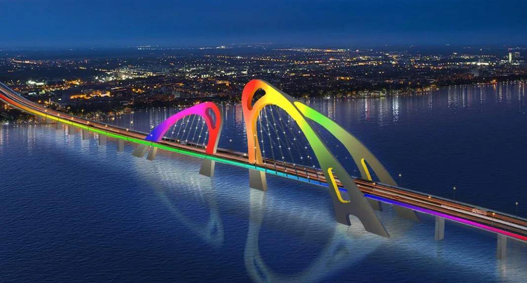 淮安又一座"网红桥"来了67!_白马湖_大桥_拱塔