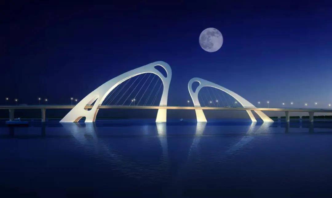 淮安又一座"网红桥"来了67!_白马湖_大桥_拱塔