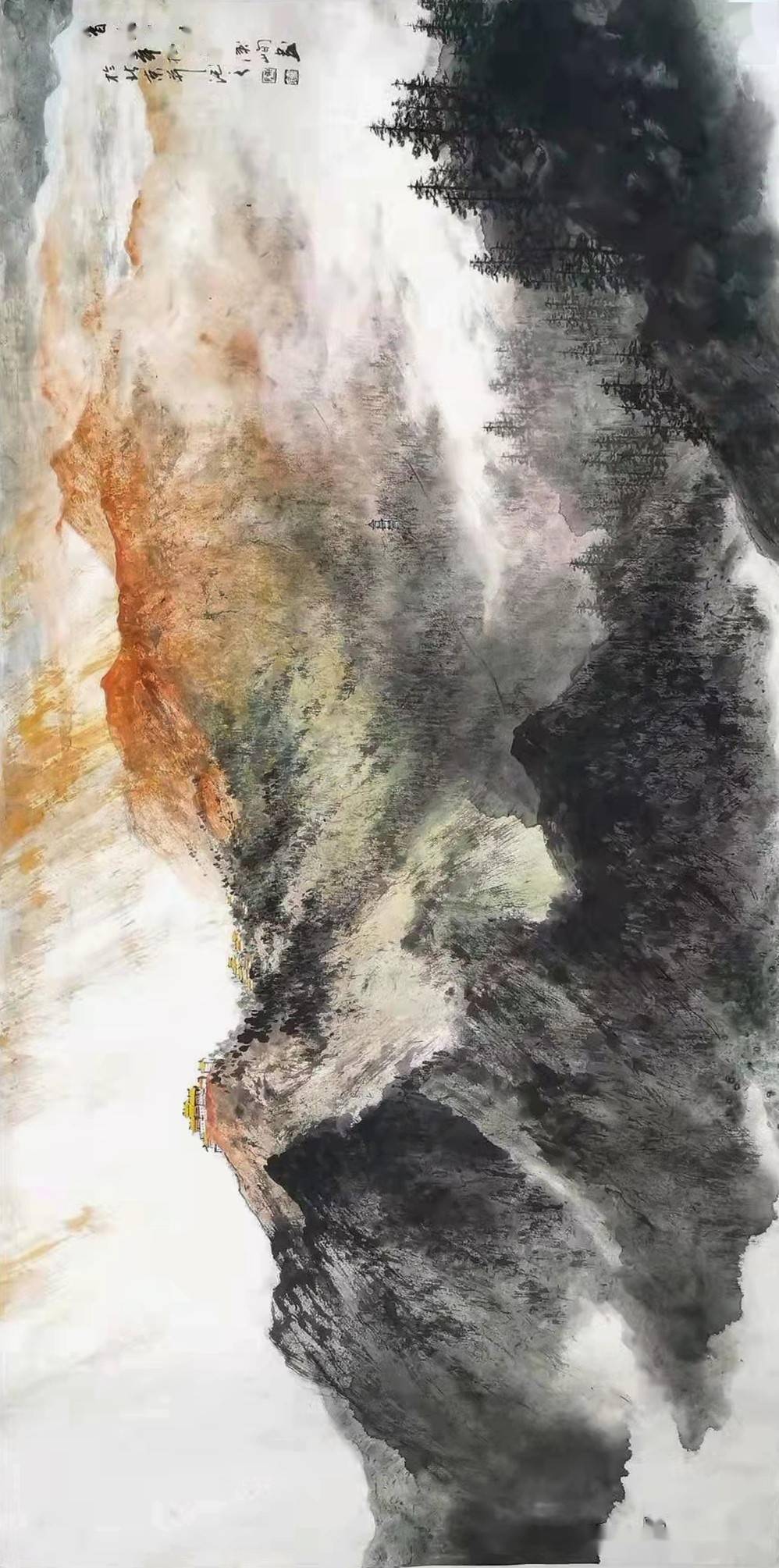 饱蘸彩墨绘山河著名山水画家陈溪峋先生近期完成作品在线雅赏