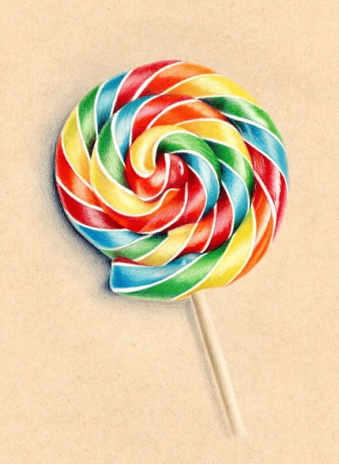 彩铅甜甜圈步骤图