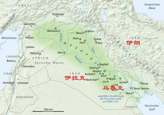 乌鲁克的地理位置在大约500年前的时候,位于今天伊拉克东南穆萨纳省