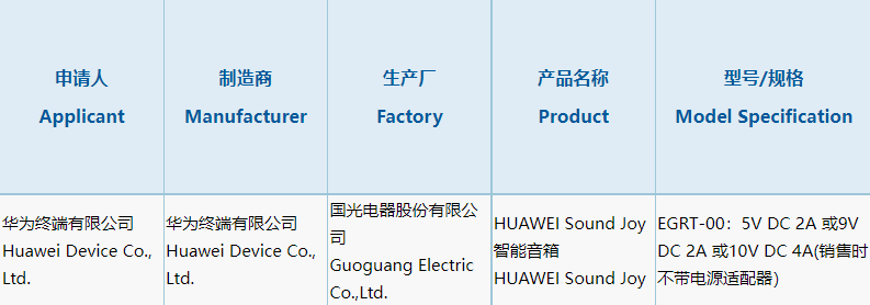 扬声器|华为 Sound Joy 筒状便携式音箱通过 3C 认证，准备国内发布