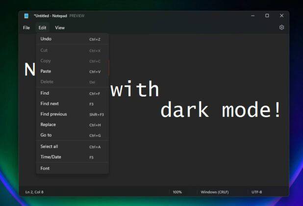 字体|微软Win11预览版全新记事本上手体验