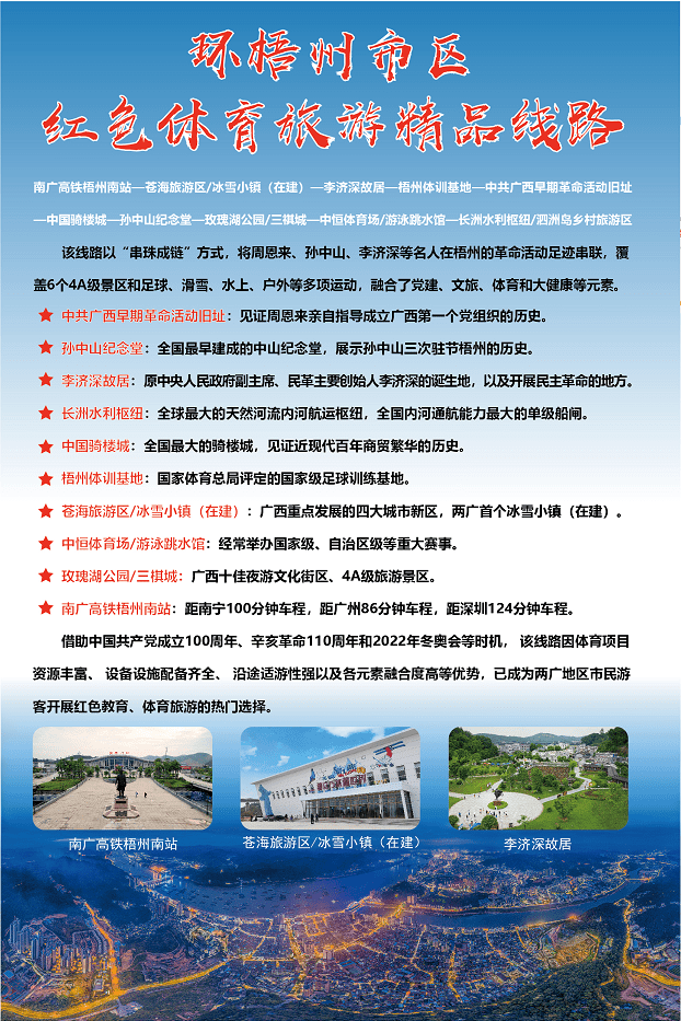 厉害！全国10佳！环梧州市区红色体育旅游线路获评中国体育旅游十佳精品线路！