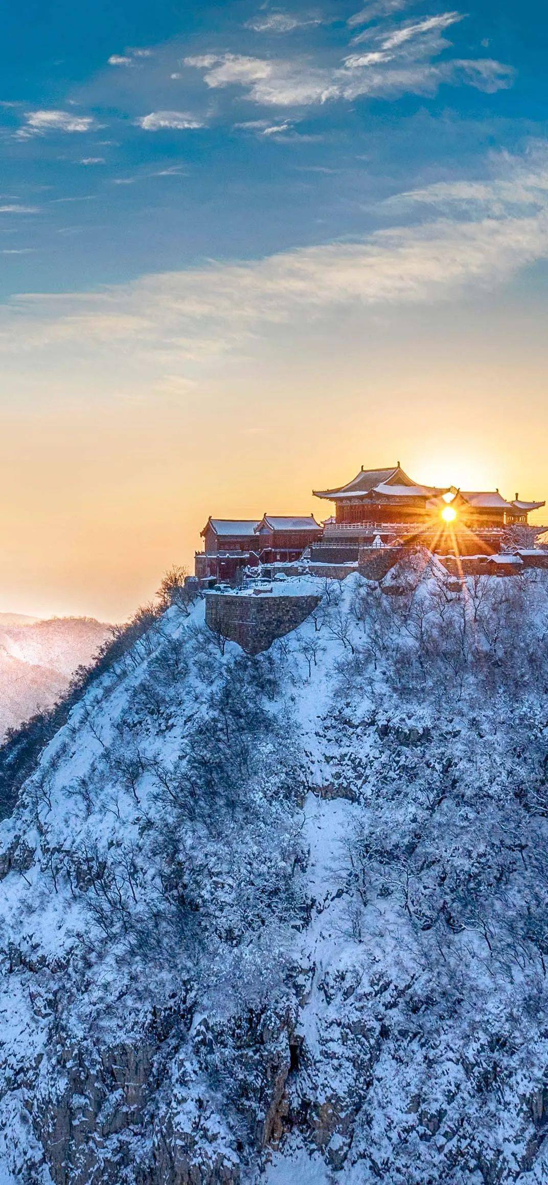 2022天台山雪景图片