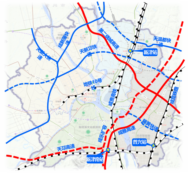 西新大道 天新大快速路 成新蒲快速路四高成乐高速 天邛高速 成雅高速