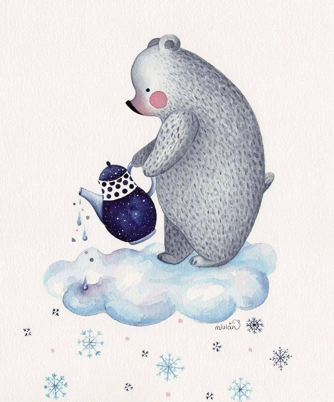 治愈系水彩小熊_在线_绘画_课程