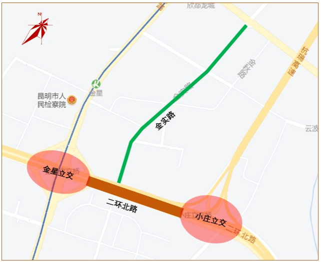 二环北路-金实路交叉口区位图