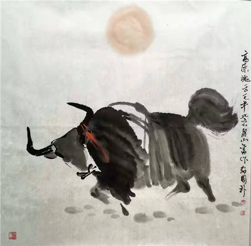 牛年画牛——毛君周牦牛画作品赏析_西藏_生活_美术