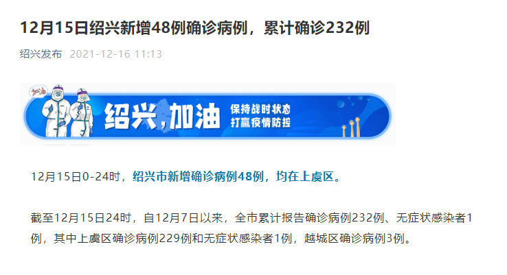 浙江绍兴昨日新增48例本土确诊，均在上虞区31省份新增50例本土确诊 浙江45例浙江绍兴5地调整为高风险31省份新增本土确诊69例 浙江56例 1191