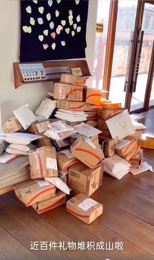 快递箱堆成一座小山丁真收到的书里有没有你送的