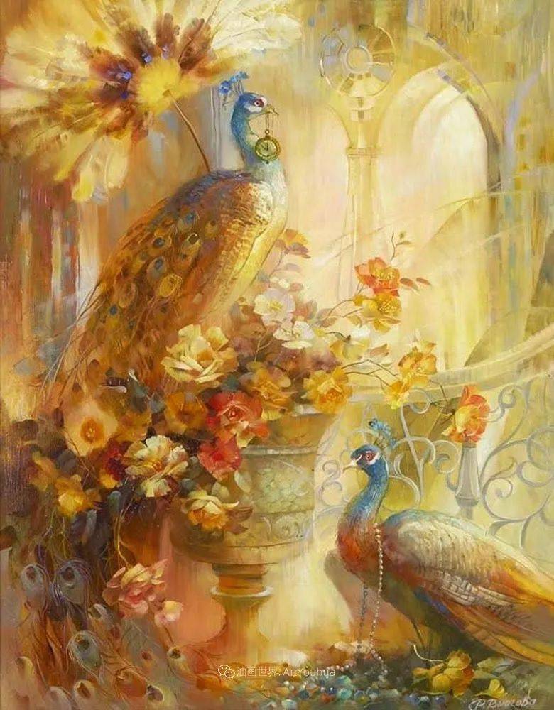 色彩明亮柔和朦胧梦幻十分惹人喜欢俄罗斯女画家花卉静物油画作品欣赏