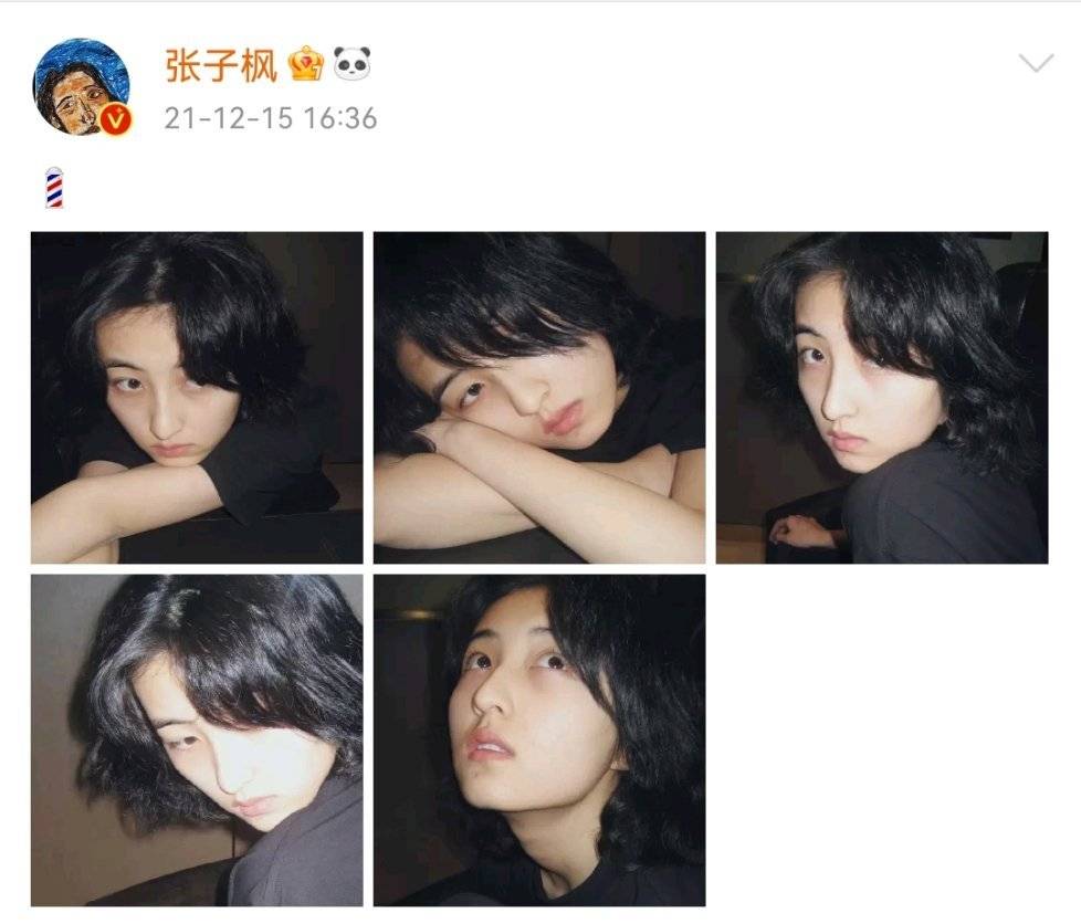 張子楓的週三自拍送達所以這小卷毛是妹妹的新發型嗎