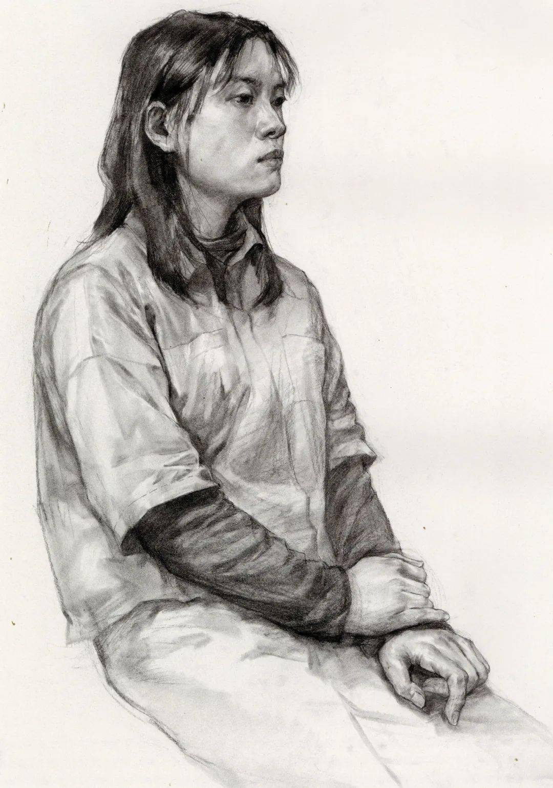 又有新的21届国美校考高分卷了素描半身像写生堪称一绝想考国美的必看