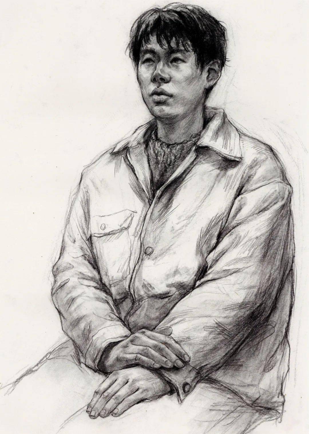 又有新的21届国美校考高分卷了素描半身像写生堪称一绝想考国美的必看