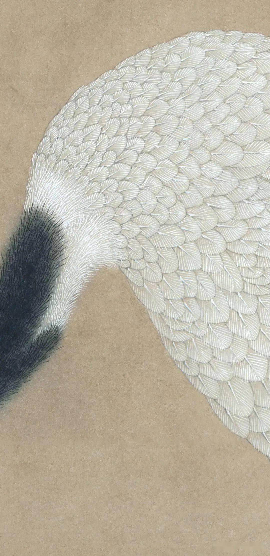 临明边景昭竹鹤图轴工笔绘制解析